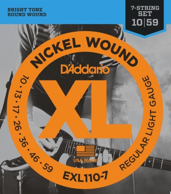 Daddario EXL110-7 XL Electric Guitar Strings .010-.059